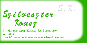 szilveszter kousz business card